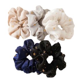 10 Pcs Chiffon Hair Scrunchies Stars Print Hair Bands Hair Elastic Bobbles Hair Ties Ponytail Holder