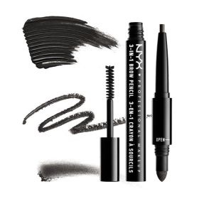 NYX 3-In-1 Brow Pencil (Option: Black)