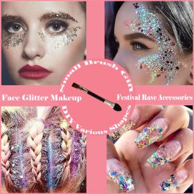 Body Face Chunky Glitter Gel: Pink White Silver Face Sparkles Glitter Gel Makeup (Color: 6PCS)